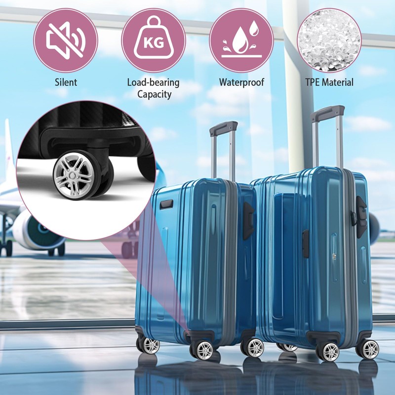 4 PCS 50x11mm Luggage Wheels Replacement, Silent Suitcase Wheel Double