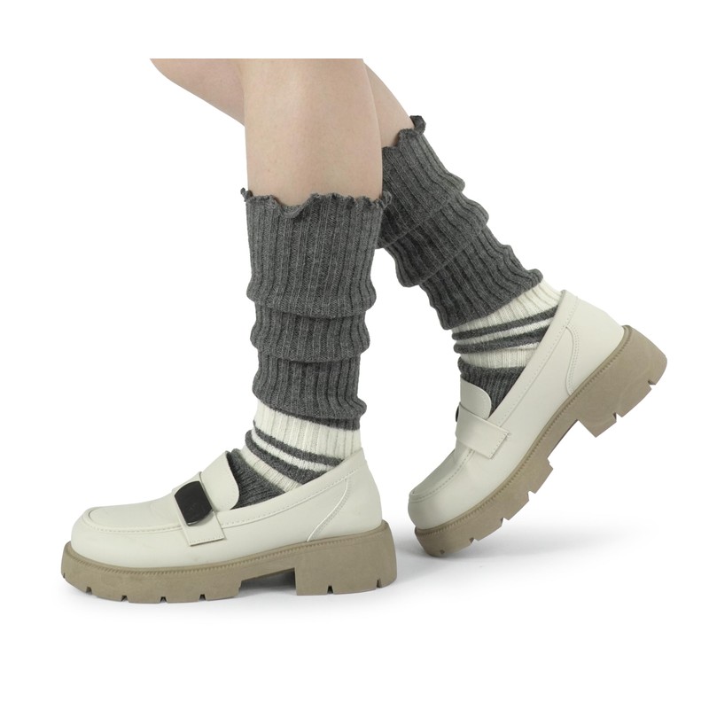 BomKinta Stripe Leg Warmers Women - Cute Footless Socks -