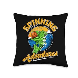 Angler, Fischer, Angel Fish Fish Outifts And Gifts Angel, Angler Fisherman Outfit Bass Fishing Throw Pillow, 16x16, Multicolor