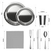 Exquisite 350 Pcs Silver Paper Plates For Party, Silver Disposable