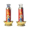 1 Pair - Tower Pillar Red Prayer Candles with Safety