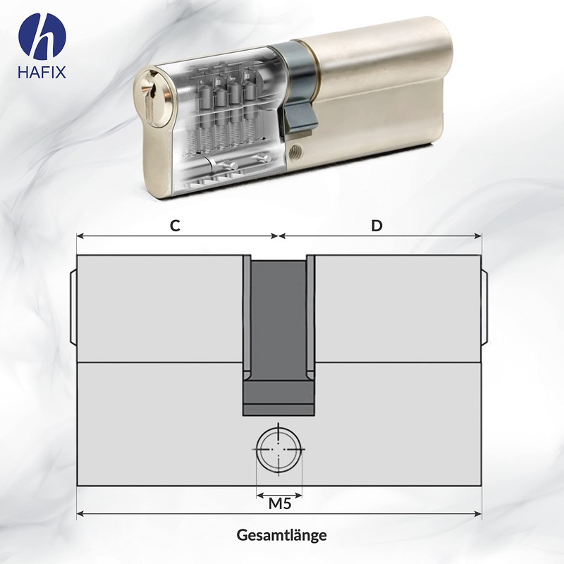 HAFIX® Double Cylinder Lock 45/60 mm without Emergency & Danger