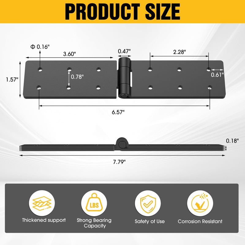 Heavy Duty Folding Butt Hinges,Table Flat Hinges Heavy Duty,270 Degree