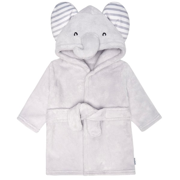 Gerber Baby Hooded Animal Character Bathrobe, Grey Elephant, 0-9 Months