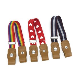 Anshili 3 Pieces Children's Belt, Adjustable Elastic Stretch Belt for Boys and Girls, d, 2.5*55 cm