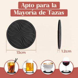 8 PCS Posavasos de Bebidas Portavasos para Mesa,Portavasos de Silicona Antideslizantes con Soporte,Coasters para Hogar, Oficina, Bar, Restaurante,Cafetería