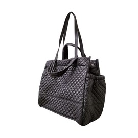 CLARANY Lightweight Gym Travel Commuter large Shoulder Tote Quilted color Black # Include Pouch and Crossbody Strap Water Repellent Stain Resistance