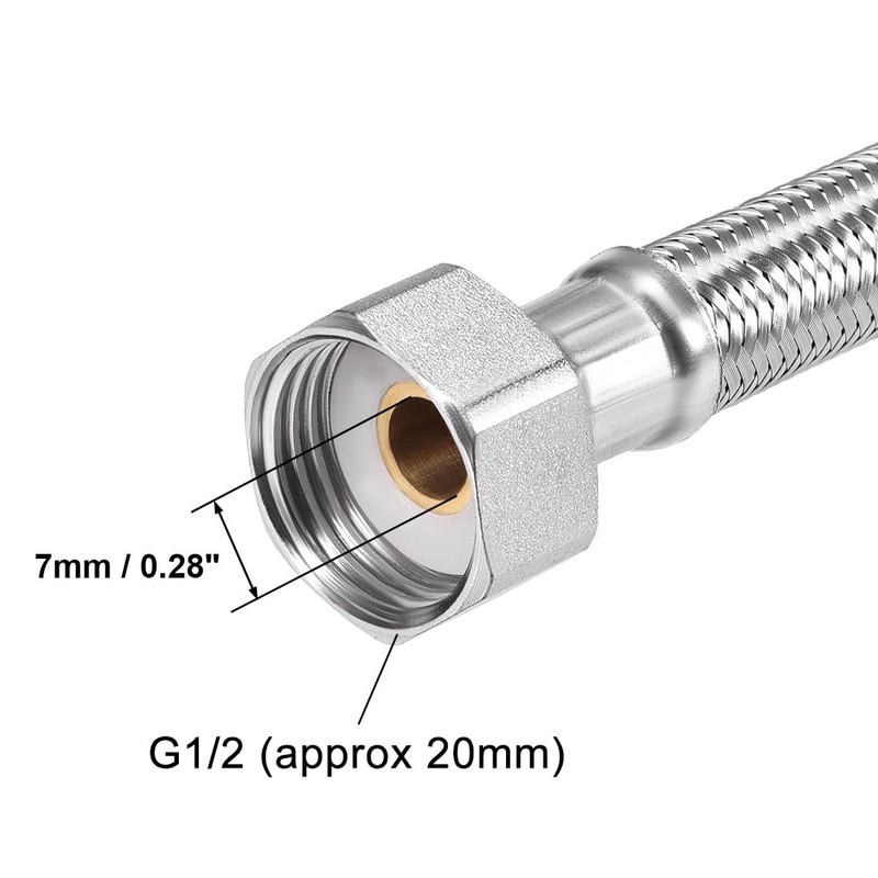 sourcing map Faucet Supply Line Connector G1/2 Female x G1/2