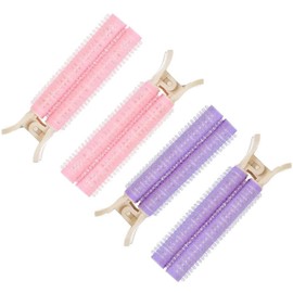 LIKENNY Walnut Bangs Curler Magic Curler Hand Winding Curler Oval Fluffy Hair Curler Bangs Clip (Purple Pink 2 Each Piece)