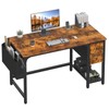 Lufeiya Computer Desk with Fabric Drawers, 47 Inch Desk for