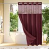 Gibelle No Hook Waffle Weave Shower Curtain with Snap-in Fabric
