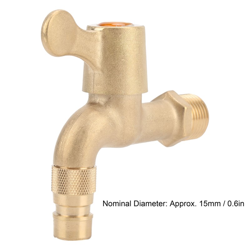 Brass WaterTap G1/2in Thread Spiral Opening Switch for Household Washing
