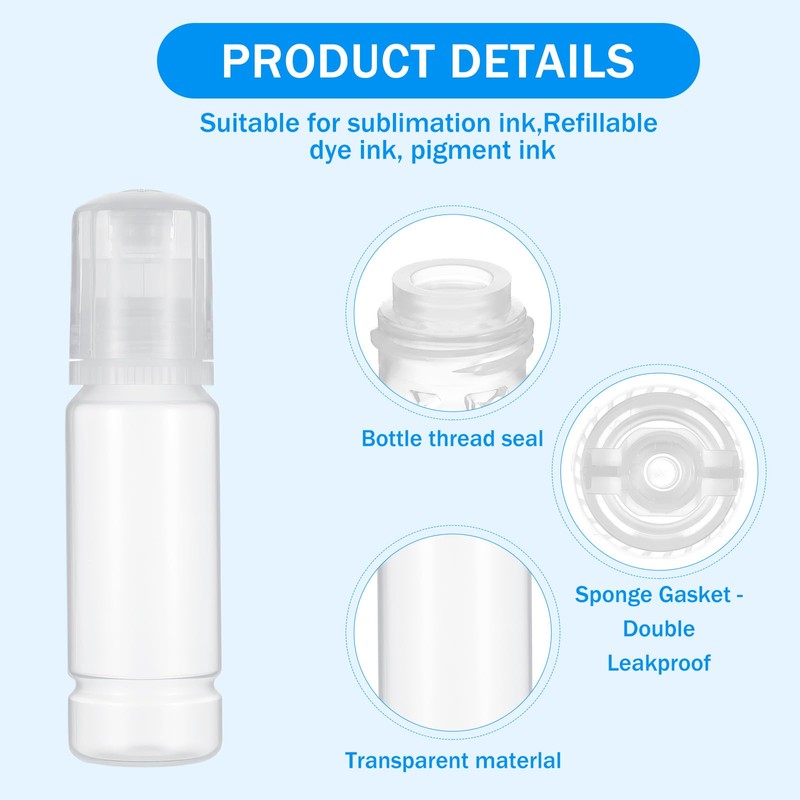 AojSup 36 Pieces 70ml Empty 502 Ink Refill Bottles Universal