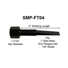 Flange Alignment Pin, Single, Fits 1” Bolt Holes, Insert & Rotate to Align, Standard Length, 4140 Steel