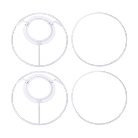 sourcing map Lamp Shade Ring, 110mm Dia. Lampshade Holder Frame Ring for E26/E27 Lamp Socket, Baked Coating Iron 2 Set