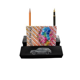 305 Van ref182 BLACK desk office tidy stores business cards pens pencil holder paper weight