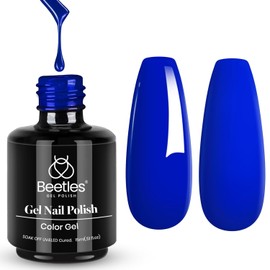 Beetles Blue Gel Nail Polish Paulina Lapis Royal Blue Color Soak Off Uv LED Nail Lamp 4th of july Gel Nail Polish Nail Art Design Patriotic Manicure Salon Diy Home for Women