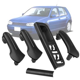 TTCR-II 5 Pieces Compatible with Door Handle VW Bora Variant Golf IV Door Handle Inner Right + Door Handle Inner Left Passat B5/Jetta/Golf MK4 Handle 3B0867172, 1J0867172A Passenger Door Pull Handle