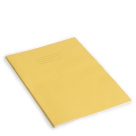 RHINO A4 Top Plain and Bottom 13mm Ruled 32 Page Project Book - Yellow Cover (Pack of 10)