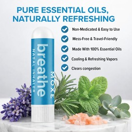 MOXE Breathe | Himalayan Salt Inhaler | Help Clear Congestion, Boost Focus and Improve Breathing | Natural Aromatherapy | Peppermint, Lavender and Tee Tree Essential Oil (3 Pack)…