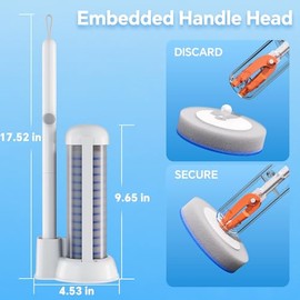 Touch-Free Disposable Toilet Brush Set with 54 Refills