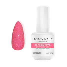 LEGACY NAILS Professional Reflective Soak-Off Nail Gel Polish Full Coverage Highly Pigmented Gel Nail Polish Reflective Glitter Gel (REFLECTIVE | DIAMOND GEL - ANTONELLA)