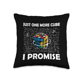 Just One More Cube I Promise Funny Speed Cubing Math Lover Throw Pillow