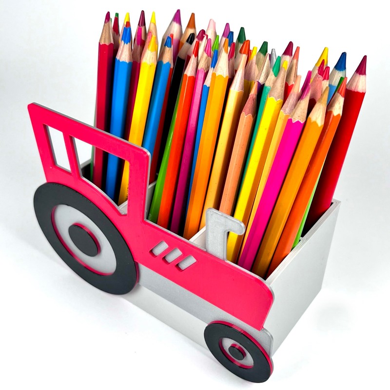 KAJAWIS Tractor Desk Organiser, 3D Pencil Holder, Car Pencil Case