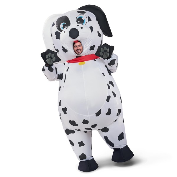 Spooktacular Creations Adult Inflatable Costume, Full Body Dalmatian Blow-up Deluxe