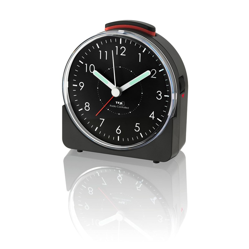 TFA Dostmann Sunrise 60.1513.01 Analogue Radio-Controlled Alarm Clock Silent Movement