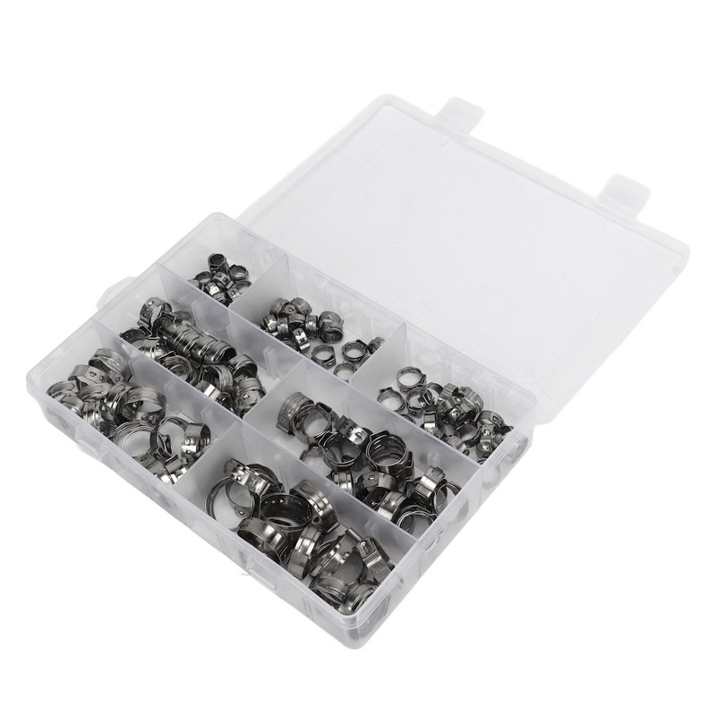 130Pcs Stainless Steel Hose Clamps 6 to 21mm Hose Clip