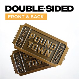 Pound Town Ticket - One Way Ticket to Pound Town | Valentines Day Gift for Him, Couple Gifts, Funny Gift for Him Her Men Wife, Gold, Standard