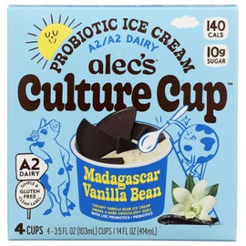 Alec's Ice Cream Madagascar Vanilla Bean Ice Cream Cups 4ct, 14 FZ