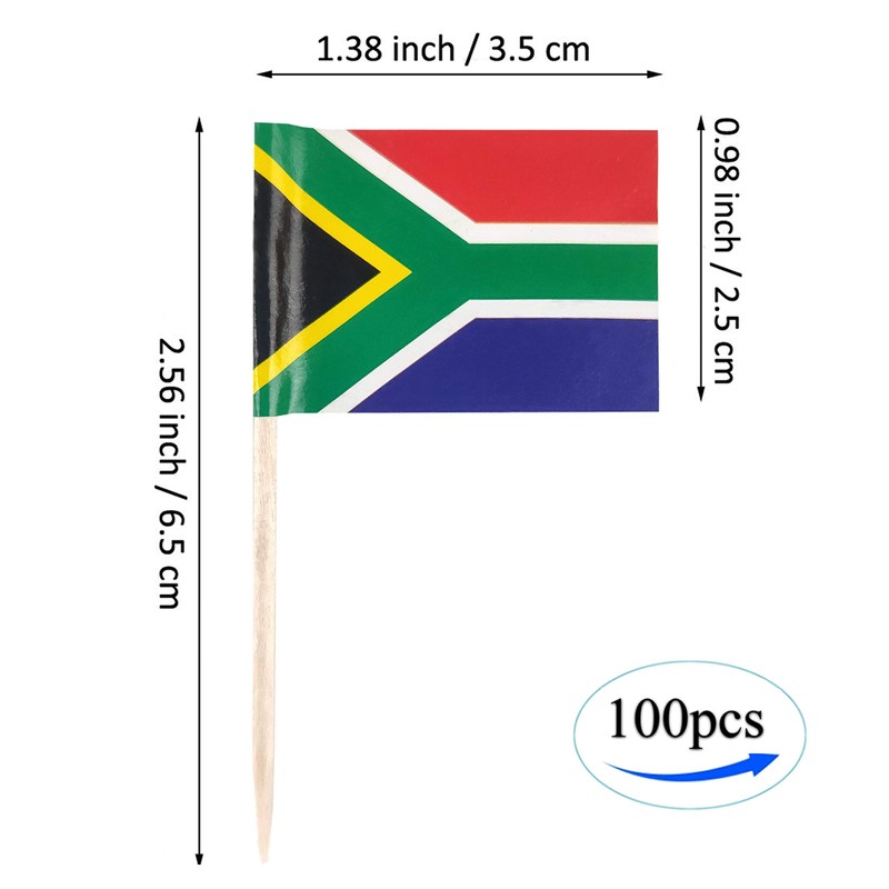 JBCD South Africa Toothpick Flag South African Mini Small Cupcake