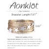 Leather Bracelet for Men Women Silver Star Multilayer Wrap Bracelet