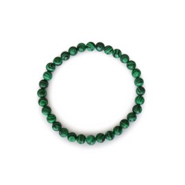 Malachite bracelet, round, stripe, 6mm