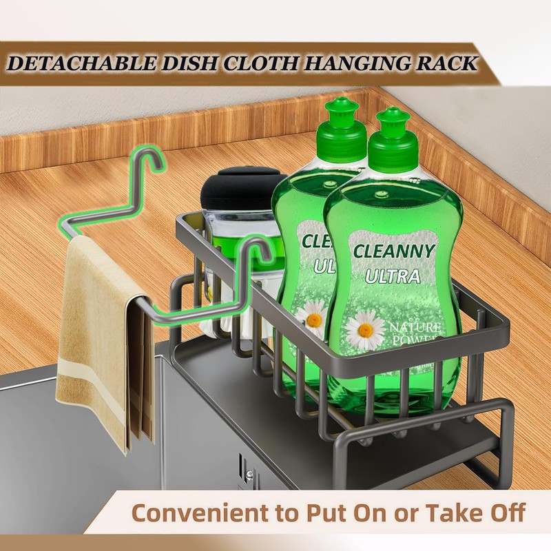 Kitchen Sink Organiser, Sponge Drain Rack Stainless Steel With Self-Draining