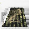 Camo Fish Fleece Throw Blanket Soft Flannel Plush Lightweight Warm