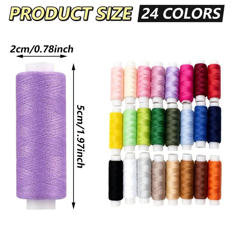 Henyall Sewing Thread, 24 Spools Cotton Thread Set, Sewing Threads