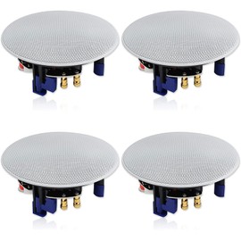 Herdio 320 Watts 2 Way Flush Mount Ceiling Speakers 4 Inches Perfect for Bathroom, Kitchen,Living Room,Office 4 Speakers