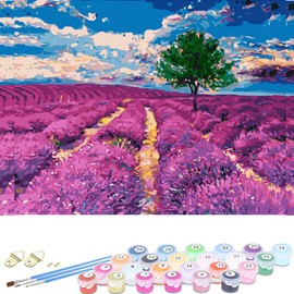 Pintura Numeros Pintar para Adultos, Paint by Numbers 40 * 50cm, con Pinturas Acrílicas y Lienzo para Pintar, con 3 Pinceles, Sin Arrugas Enrollada Cuadros Decorativos,Juego Manualidades Pintura