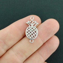 Unbranded 5 Pineapple Connector Charms Silver Tone 2 Sided Open Design - SC7531