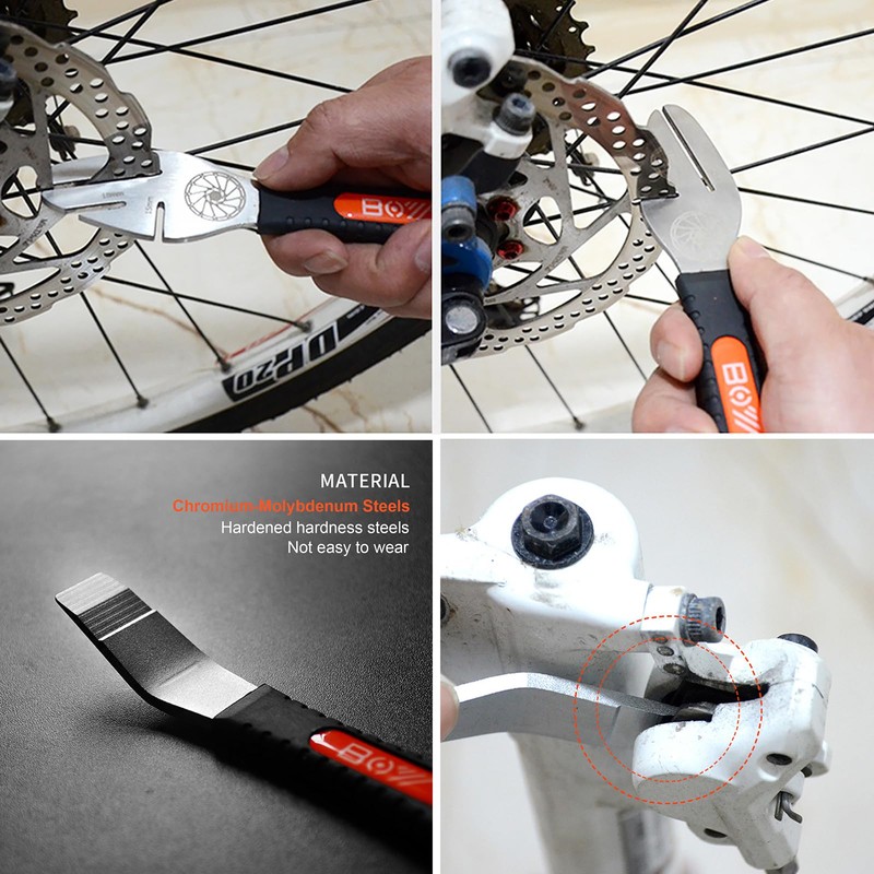 Bike Disc Brake Pad Spreader Tool and Bicycle Rotor Truing