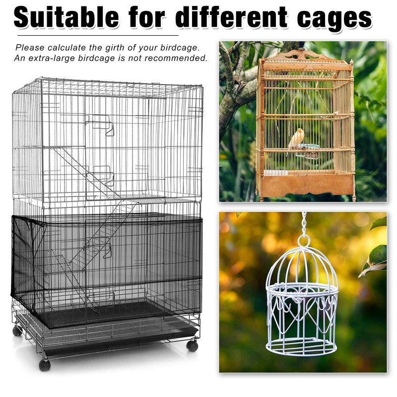 Shappy Extra Large Adjustable Bird Cage Cover Seeds Feather Catcher
