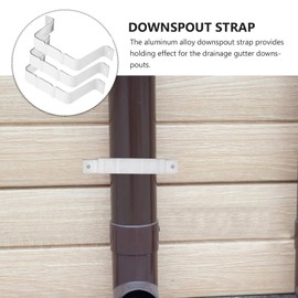 Generic Aluminum Downspout Strap Positioner with Screws 6.49X2.95X0.98In Gutter Drainage Connector Adapter for Rain Gutter Extension Roof Accessories