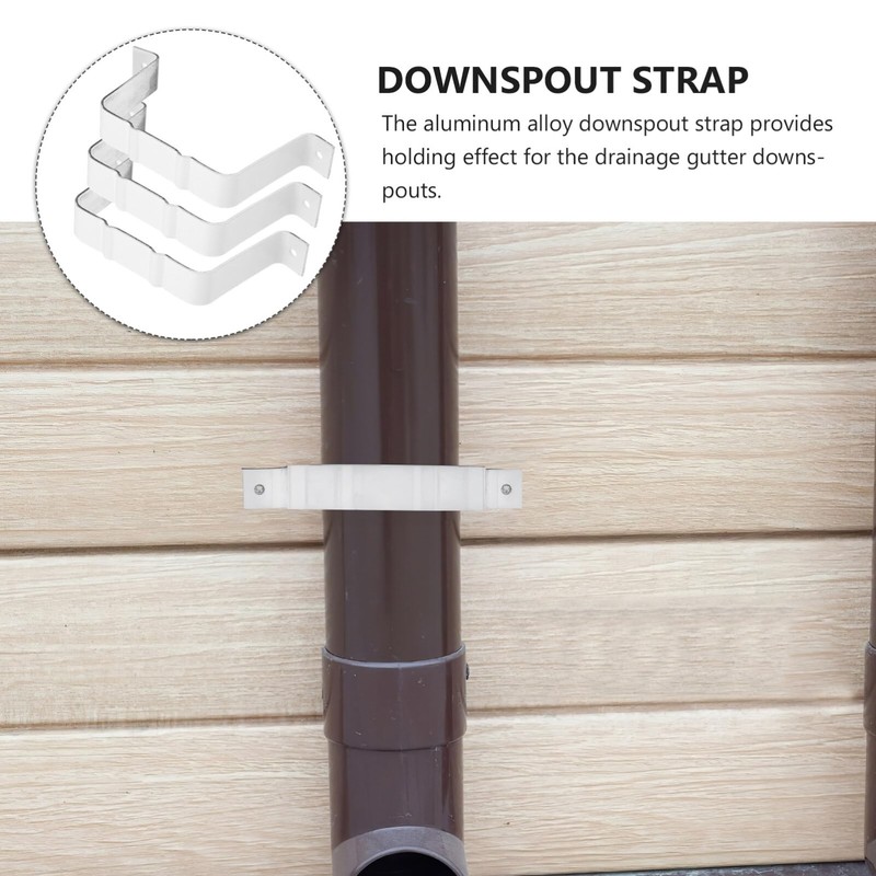 Generic Aluminum Downspout Strap Positioner with Screws 6.49X2.95X0.98In Gutter Drainage