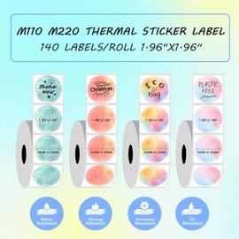 Original Print Master M220 Labels, Round - 1.96", "Compatible with Phomemo M110 M110 M220 M200 M221, Gradient Flower, 4 Rolls
