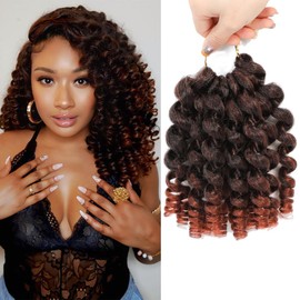 8 Pack Jamaican Bounce Crochet Hair Curly Crochet Hair Wand Curl Crochet Hair For Black Women Jamaican Twist Braid Hair Short Crochet Curly Hair Extensions(8 Inch (Pack of 8),T350)