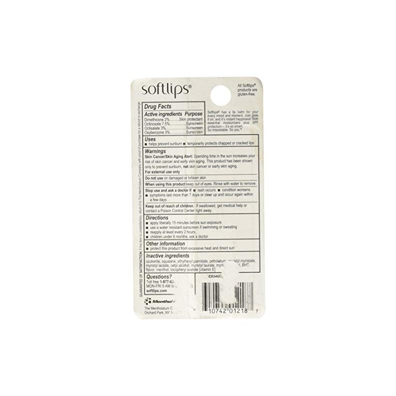 Softlips Lip Protectant SPF 20 Vanilla twin pack (Pack of