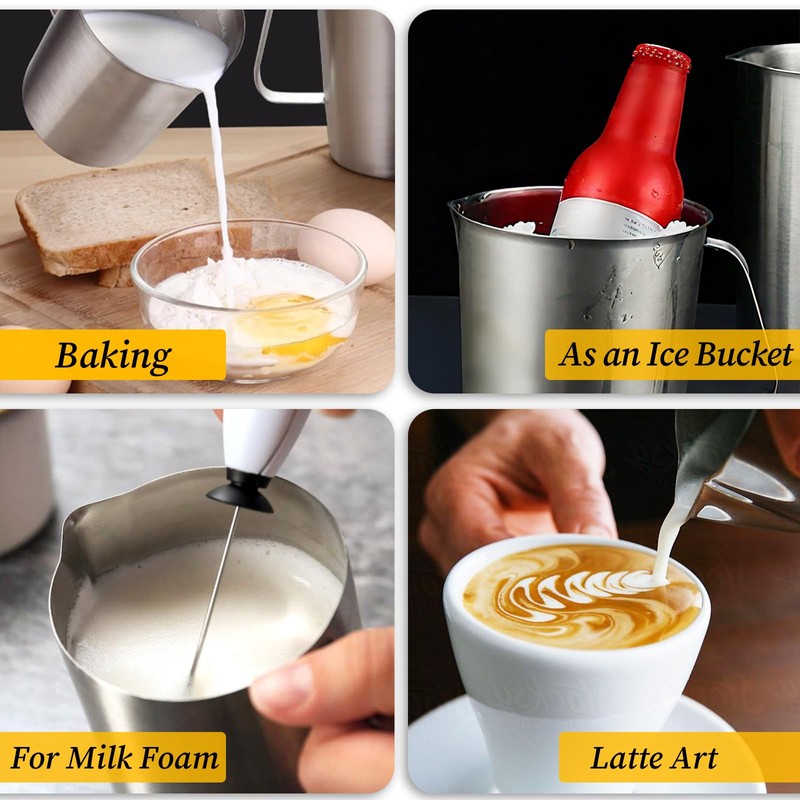 Stainless Steel Measuring Cup with Handle and Pour Lip, 2000ml
